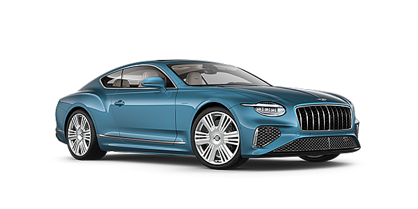 Bentley Bahrain New Bentley Continental GT Azure coupe front three quarter in Light Windsor Blue paint