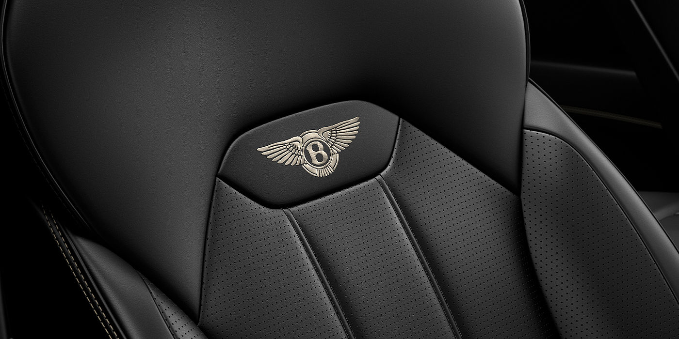 Bentley Bahrain Bentley Bentayga SUV seat detail in Beluga black hide