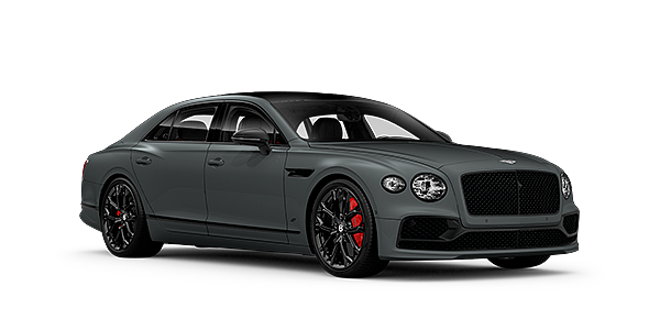Bentley Bahrain Bentley Flying Spur S front side angled view in Cambrian Grey coloured exterior. 