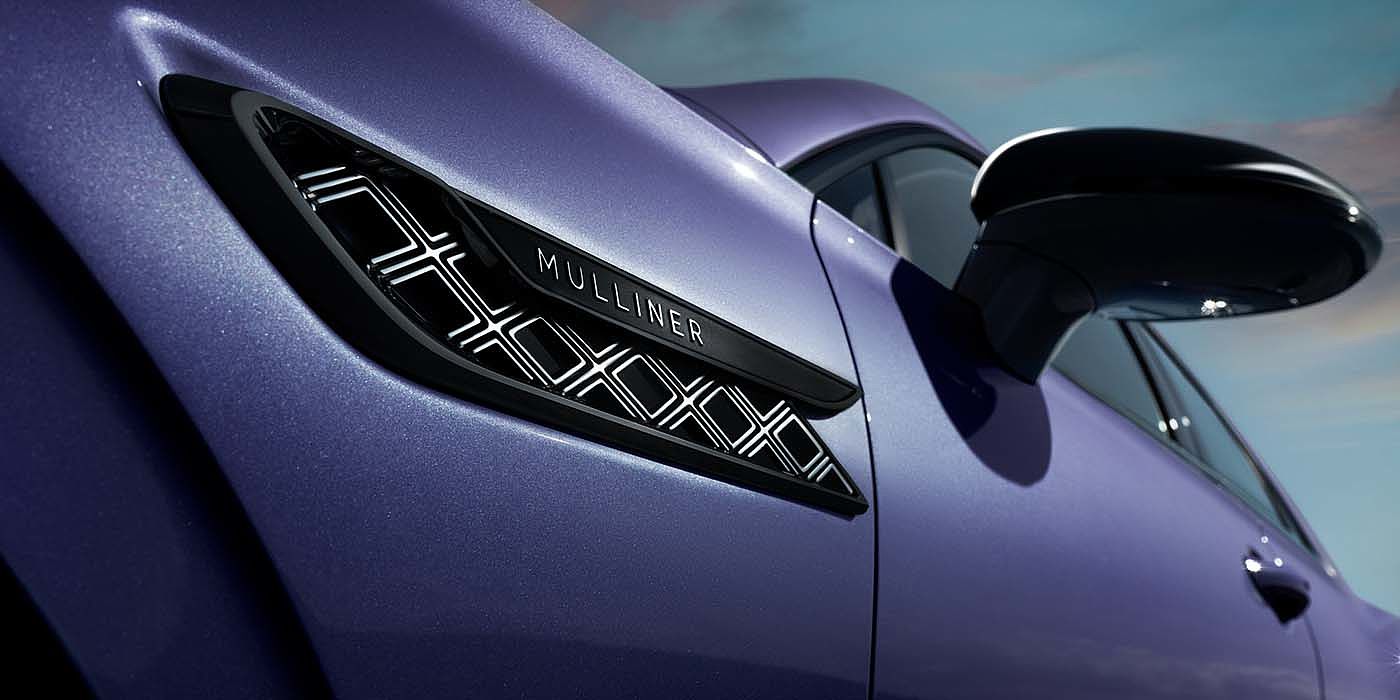 Bentley Bahrain Bentley Flying Spur Mulliner in Tanzanite Purple paint with Blackline Specification wing vent